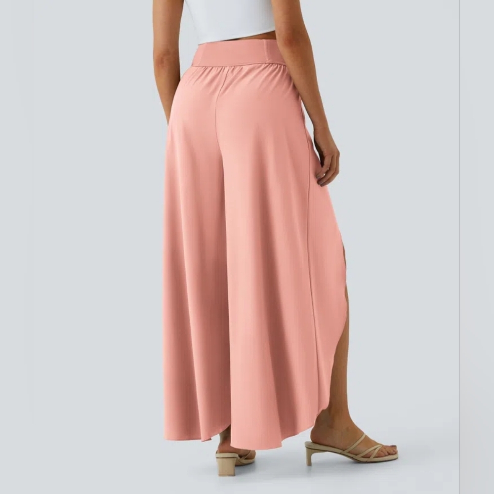 HALARA Breezeful High Waisted Palazzo Flowy Wide Leg Pants In Blossom Pink M - Picture 3 of 8